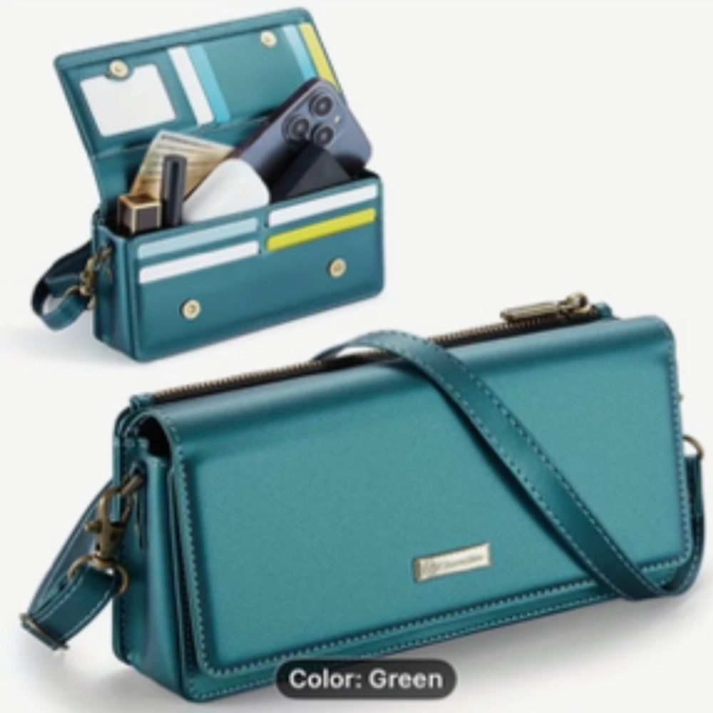 Elegant Teal Women's Wristlet/crossbody Bag